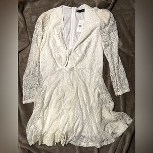 White knotted lace dress